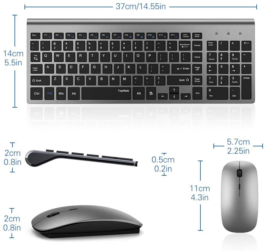 Wireless Keyboard And Ergonomic Mouse Set